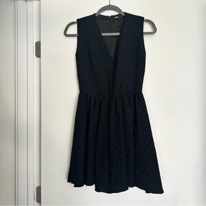 Maje black mini flared dress with POCKETS! Size XS/0/1